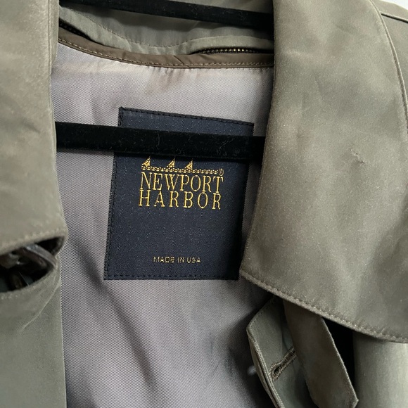 Vintage Newport Harbor Forest Green Trench Coat - Picture 5 of 11